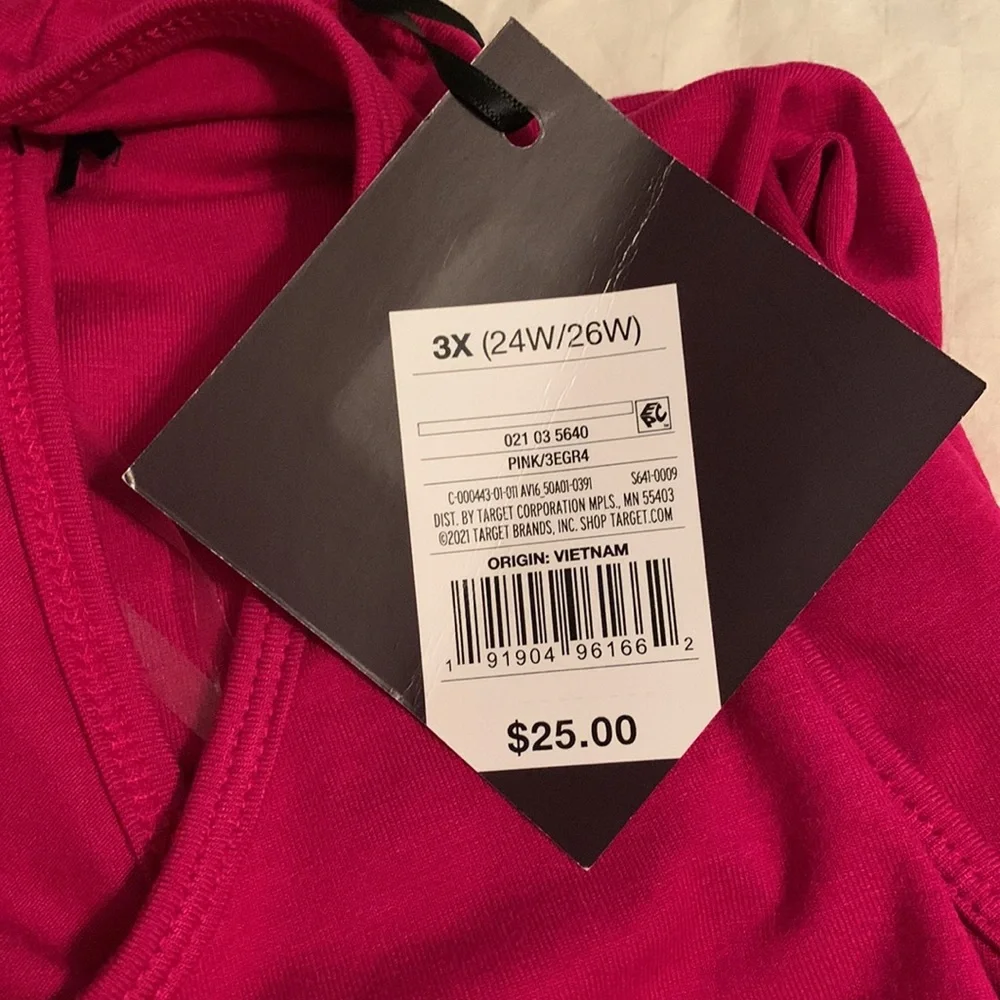 AVA & VIV dark pink long dress size 3X 24 waist/26 waist - Picture 7 of 7